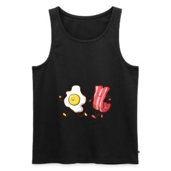 Breakfast Eggs Bacon Gift - Men's Premium Organic Tank Top - black - Front - Michal (187cm)