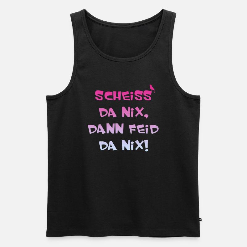 Scheiss da nix, lustiger Spruch - Männer Premium Bio Tank Top - Schwarz
