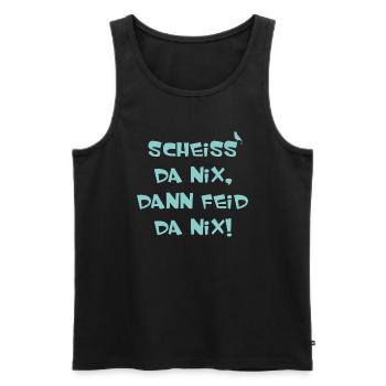 Scheiss da nix dann feid da nix - Männer Premium Bio Tank Top - Schwarz - Vorne - AI Model Male 178 light (178cm)