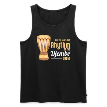 Djembe Player Drummer Music Drum Musician - Men's Premium Organic Tank Top - black - Front - AI Model Male 178 light (178cm)