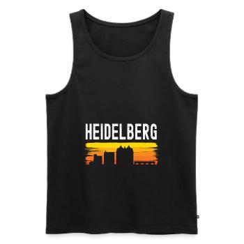Heidelberg - Männer Premium Bio Tank Top - Schwarz - Vorne - Michal (187cm)