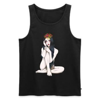 Blumenkind Fantasy sexy Girl nackte Frau Elfe - Männer Premium Bio Tank Top - Schwarz - Vorne - Michal (187cm)