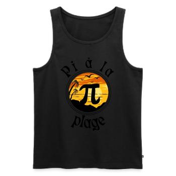 Pi à la plage été Maths Humour - Débardeur bio Premium Homme - noir - Devant - AI Model Male 178 light (178cm)
