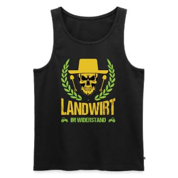 Bauern Protest Landwirt Im Widerstand Bauerndemo - Männer Premium Bio Tank Top - Schwarz - Vorne - Michal (187cm)