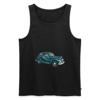 Vieille voiture classique en vert - Débardeur bio Premium Homme - noir - Devant - AI Model Male 178 light (178cm)
