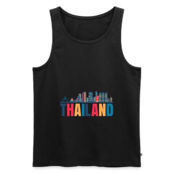 Thailand - Männer Premium Bio Tank Top - Schwarz - Vorne - Michal (187cm)