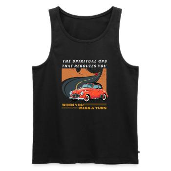 Rotes Oldtimer-Auto mit GPS - Männer Premium Bio Tank Top - Schwarz - Vorne - AI Model Male 178 light (178cm)