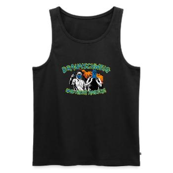 Braunschweig und nicht anders UPDATE - Männer Premium Bio Tank Top - Schwarz - Vorne - Michal (187cm)