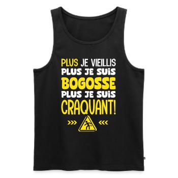 plus je vieillis plus je suis craquant - Débardeur bio Premium Homme - noir - Devant - Michal (187cm)