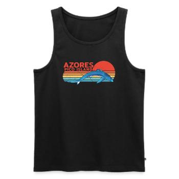 Blue Shark Azores Pico Island - Men's Premium Organic Tank Top - black - Front - AI Model Male 178 light (178cm)