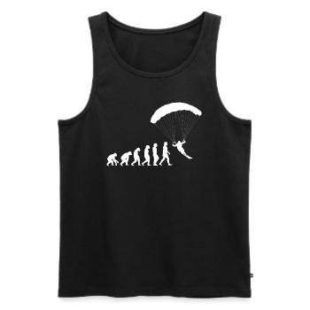 Ski Paragliding Evolution of People Sports - Men's Premium Organic Tank Top - black - Front - AI Model Male 178 light (178cm)
