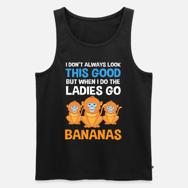Stupsnasenaffe Affe Schimpanse - Männer Premium Bio Tank Top - Schwarz
