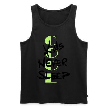 cool Kids never sleep - Männer Premium Bio Tank Top - Schwarz - Vorne - AI Model Male 178 light (178cm)