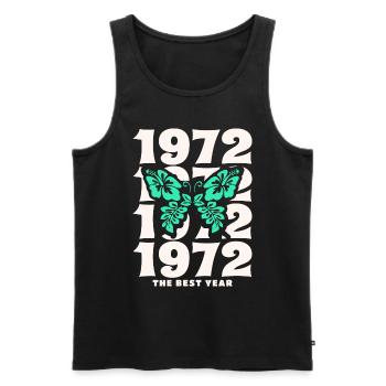 Groovy und Vintage 1972 50-jähriges Jubiläum - Männer Premium Bio Tank Top - Schwarz - Vorne - Michal (187cm)
