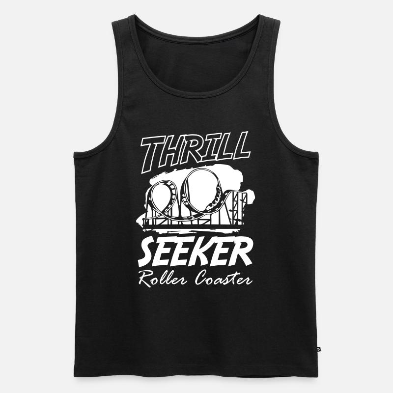 Roller Coaster Thrill Seeker - Männer Premium Bio Tank Top - Schwarz