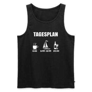 Seefahrer Tagesplan - Männer Premium Bio Tank Top - Schwarz - Vorne - Michal (187cm)