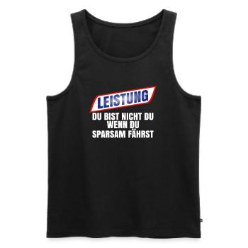 Du bist nicht du wenn du sparsam fährst - Männer Premium Bio Tank Top - Schwarz - Vorne - AI Model Male 178 light (178cm)