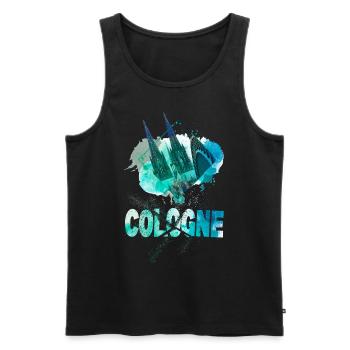Cologne Cologne Cathedral Germany City Skyline Splash - Men's Premium Organic Tank Top - black - Front - AI Model Male 178 light (178cm)