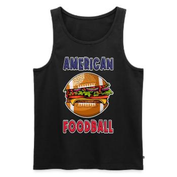 Fan de dessin animé de football américain Hamburg Burger - Débardeur bio Premium Homme - noir - Devant - AI Model Male 178 light (178cm)