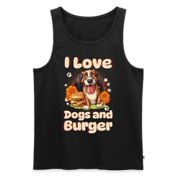 Dog Burger Hamburger Fast Food Dog Lover - Men's Premium Organic Tank Top - black - Front - AI Model Male 178 light (178cm)
