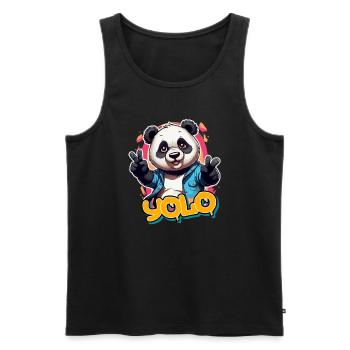 YOLO - You only live once - Männer Premium Bio Tank Top - Schwarz - Vorne - AI Model Male 178 light (178cm)