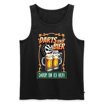 Darts Beer Darts Alcohol Drinking Drinking Pub - Men's Premium Organic Tank Top - black - Front - AI Model Male 178 light (178cm)
