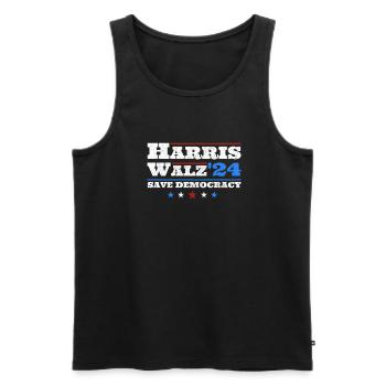 Kamala Harris & Tim Walz 2024 Chemise de soutien - Débardeur bio Premium Homme - noir - Devant - AI Model Male 178 light (178cm)
