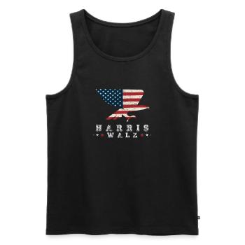 Kamala Harris & Tim Walz 2024 US EAGLE Chemise - Débardeur bio Premium Homme - noir - Devant - AI Model Male 178 light (178cm)