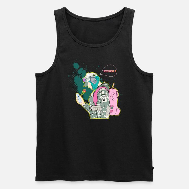 Schwester - Männer Premium Bio Tank Top - Schwarz