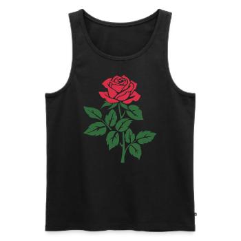 Rose - Männer Premium Bio Tank Top - Schwarz - Vorne - Michal (187cm)