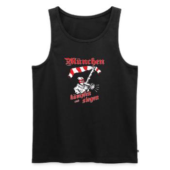 München kämpfen und siegen No II - Männer Premium Bio Tank Top - Schwarz - Vorne - Michal (187cm)