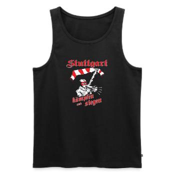 Stuttgart kämpfen und siegen No II - Männer Premium Bio Tank Top - Schwarz - Vorne - Michal (187cm)