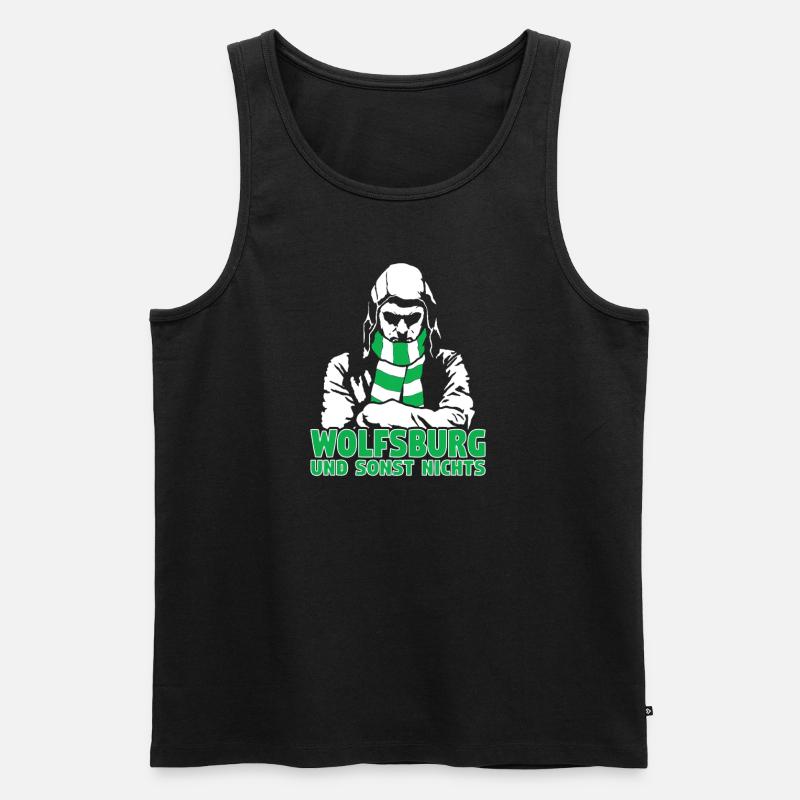 Wolfsburg und sonst nichts - Männer Premium Bio Tank Top - Schwarz