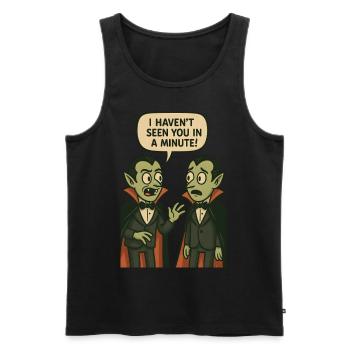 Je ne t’ai pas vu depuis une minute (Vampires) - Débardeur bio Premium Homme - noir - Devant - AI Model Male 178 light (178cm)