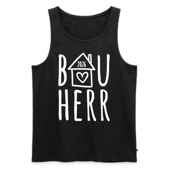 Bauherr 2026 - Männer Premium Bio Tank Top - Schwarz - Vorne - Michal (187cm)