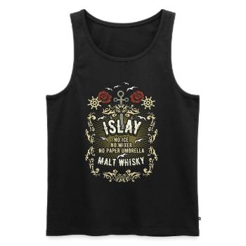 Whisky Spruch No Ice, No Mixer, No Paper Umbrella - Männer Premium Bio Tank Top - Schwarz - Vorne - AI Model Male 178 light (178cm)