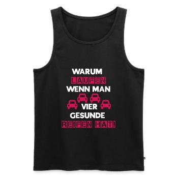 Reifen weiß rot - Männer Premium Bio Tank Top - Schwarz - Vorne - Michal (187cm)