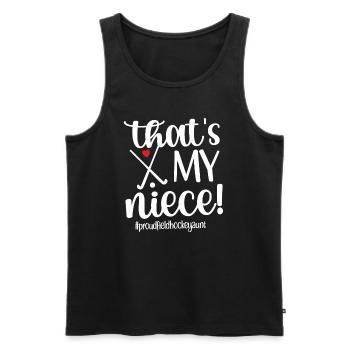 Stolze Feldhockey-Tante Feldhockeyspieler Tante - Männer Premium Bio Tank Top - Schwarz - Vorne - Michal (187cm)