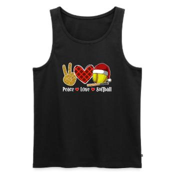 Softball Christmas Softball Player Xmas Party Gift - Men's Premium Organic Tank Top - black - Front - Michal (187cm)