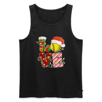 Softball Christmas Softball Player Xmas Party Gift - Men's Premium Organic Tank Top - black - Front - Michal (187cm)