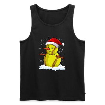 Softball Christmas Softball Player Xmas Party Gift - Männer Premium Bio Tank Top - Schwarz - Vorne - Michal (187cm)