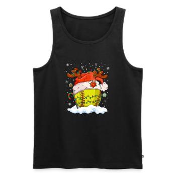 Softball Christmas Softball Player Xmas Party Gift - Men's Premium Organic Tank Top - black - Front - Michal (187cm)