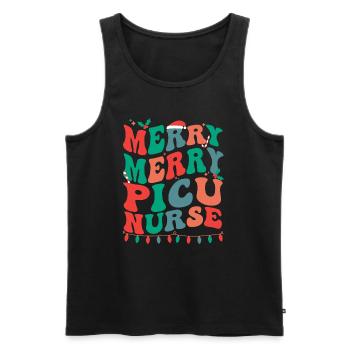 Infirmière de l’USIP Noël Infirmières en soins intensifs pédiatriques Noël Noël - Débardeur bio Premium Homme - noir - Devant - Michal (187cm)