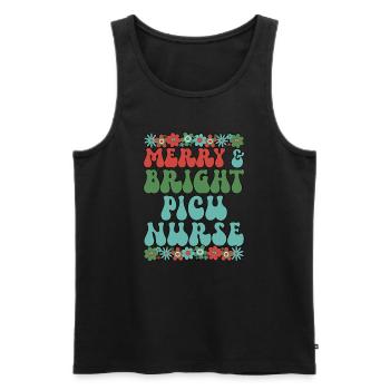 Infirmière de l’USIP Noël Infirmières en soins intensifs pédiatriques Noël Noël - Débardeur bio Premium Homme - noir - Devant - Michal (187cm)