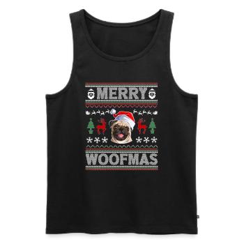 Pug Ugly Christmas Pug Xmas Party Pug Lover Gifts - Men's Premium Organic Tank Top - black - Front - Michal (187cm)