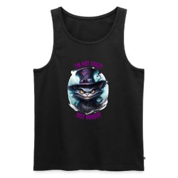HUNGRY CHESHIRE CAT - Men's Premium Organic Tank Top - black - Front - AI Model Male 178 light (178cm)