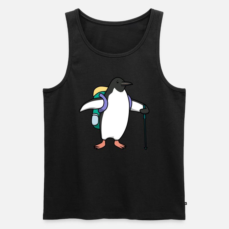 Nette Pinguine Wanderer Adventure Mountains - Männer Premium Bio Tank Top - Schwarz
