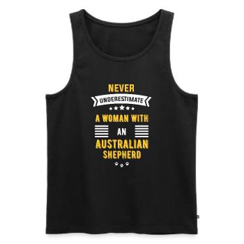 Australian Shepherd Geschenk - Männer Premium Bio Tank Top - Schwarz - Vorne - Michal (187cm)