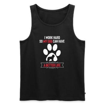 Barbet - Men's Premium Organic Tank Top - black - Front - Michal (187cm)