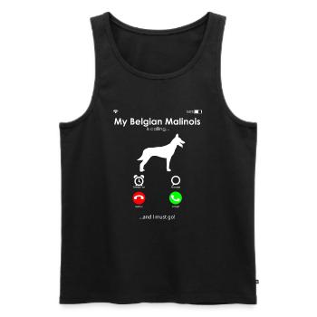 Berger belge malinois - Débardeur bio Premium Homme - noir - Devant - Michal (187cm)